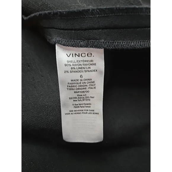 Vince. Women's Black V-Neck Flutter Sleeve Bias Cut Midi Dress Size 6 - Picture 12 of 13